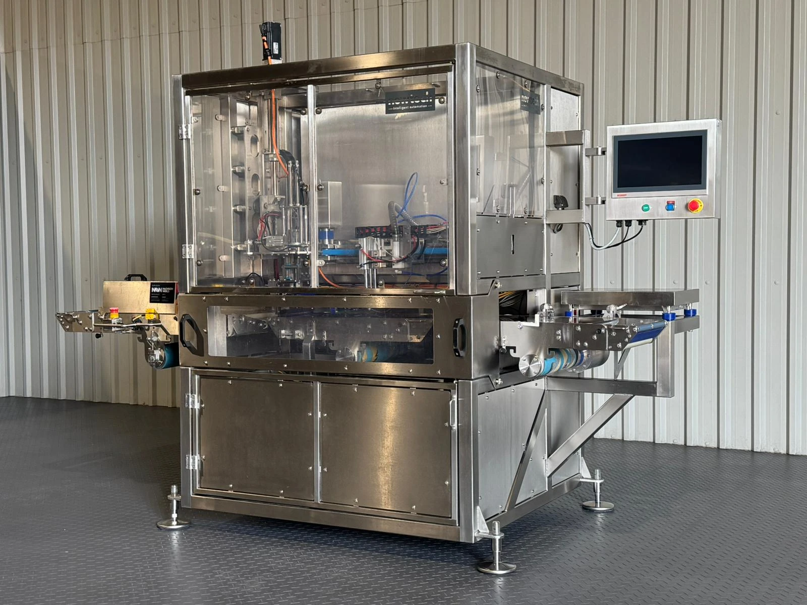 Cortador  automatizado  de queso  con control de peso marca NEWTECH